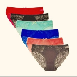 6 Piece Set Medium size Low-rise Lace Women's Panties